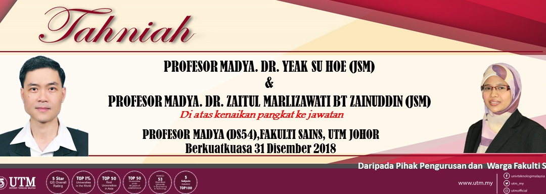 Tahniah! PM. Dr. Yeak Su Hoe & PM. Dr. Zaitul Marlizawati Zainuddin (Jabatan Sains Matematik)
